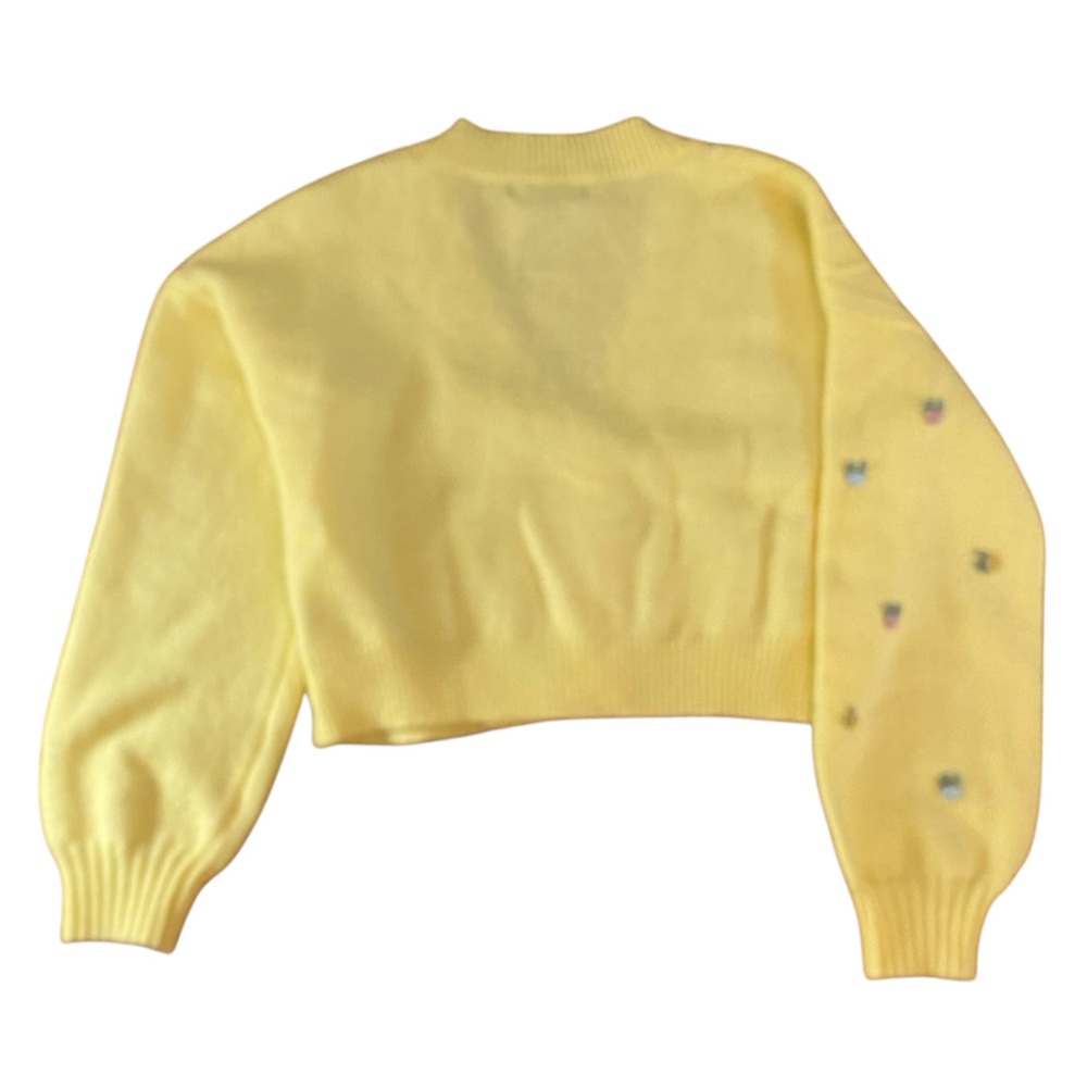 NWT Set of 2 Witty Fox Yellow and Green Long Sleeve Cropped Cardigan Sweaters - Picture 3 of 7